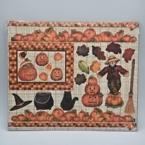 CREATIVE MEMORIES DONE WITH ONE HALLOWEEN  PRINTED DIE CUT SHAPES NIP 10x12